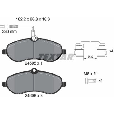 Bremsbelagsatz Citroen P. Jumpy 07 | 2459501