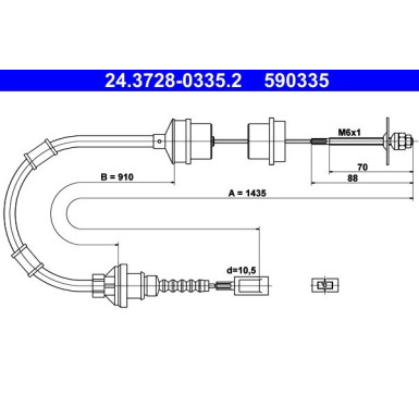 ATE Kupplungsseil | 24.3728-0335.2