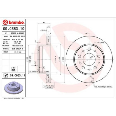 70 482 033 Bremsscheibe HA | CITROEN FIAT PEUGEOT 06 | 09.C663.11