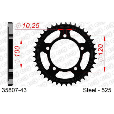 AFAM Kettenrad STAHL | für 525 | 35807-43