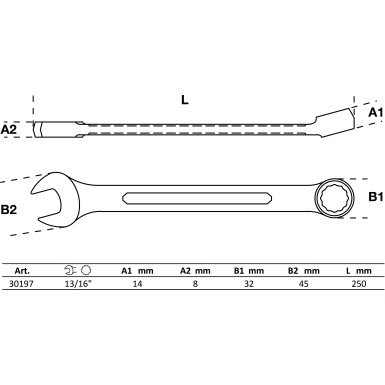 BGS Maul-Ringschlüssel | SW 13/16"""" | 30197