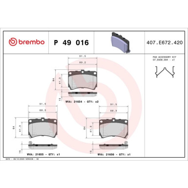 BREMBO Bremsklötze VA | KIA Rio MAZDA, 323 87-03 | P 49 016