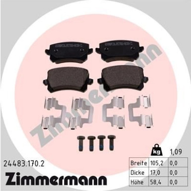 ZIMMERMANN Bremsbeläge | 24483.170.2