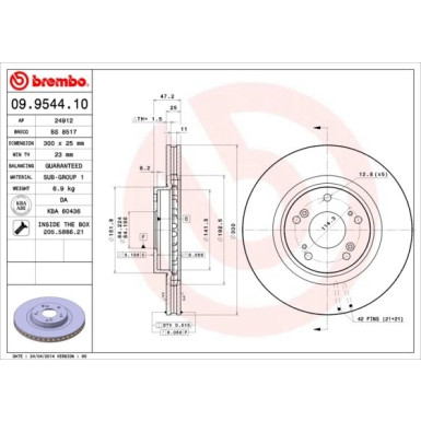 86 481 032 Bremsscheibe VA | HONDA Civic Type R 01-05 | 09.9544.11