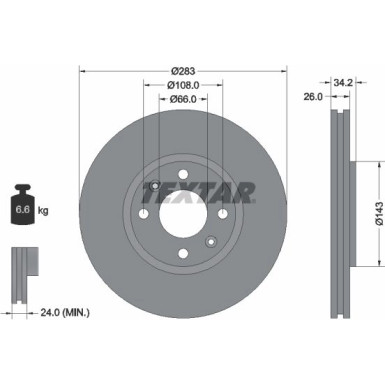 Bremsscheibe Citroen P. C5/C3/C4/Ds4/Xsara/207/307/308/Berlingo 08 | 92111603