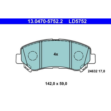 Bremsbelagsatz Nissan P. Qashqai/X-Trail 1,5-2,0 Dci 07-13 Keramik | 13.0470-5752.2