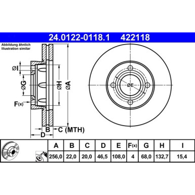 ATE Bremsscheibe | 24.0122-0118.1