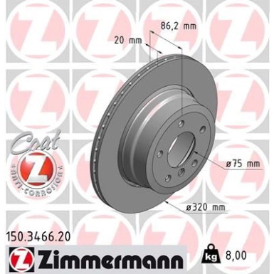 ZIMMERMANN Bremsscheibe | 150.3466.20