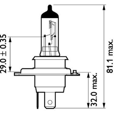 GLÜHLAMPE H4 24V/75/70W MASTERDUTY BLUEVISION P43T 2SZT | PH13342MDBVS2