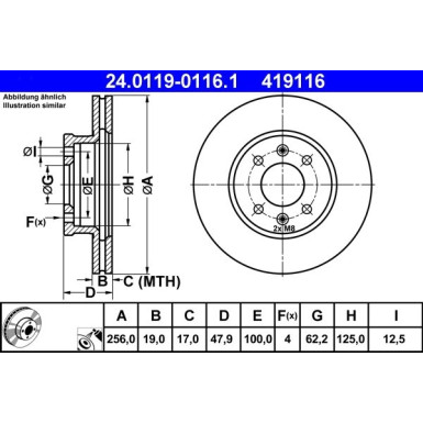 Bremsscheibe Hyundai P. Getz 1.1-1.6 02-09 | 24.0119-0116.1