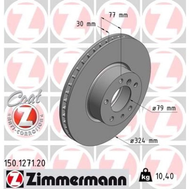 ZIMMERMANN Bremsscheibe | 150.1271.20