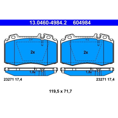 Bremsbelagsatz Db P. W163/W220 280-600 | 13.0460-4984.2