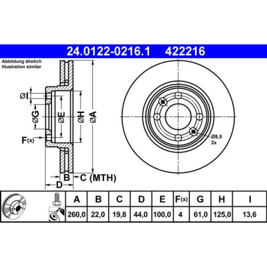 Bremsscheibe Renault/Nissan P | 24.0122-0216.1