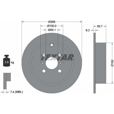 Bremsscheibe Toyota T. Corolla 02- Japan | 92126203