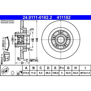 Bremsscheibe | 24.0111-0182.2