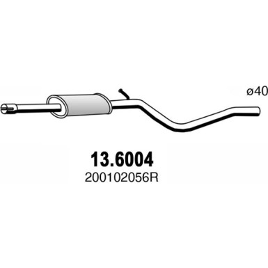 Mittelschalldämpfer | DACIA Logan 1.4 1.6 SW 07 | 13.6004