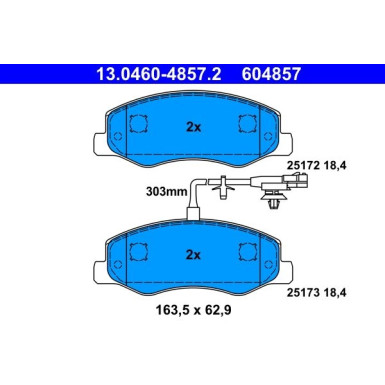 Bremsbelagsatz Opel T. Movano 2.3 Cdti 10 | 13.0460-4857.2