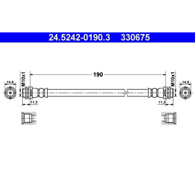 ATE Bremsschlauch | 24.5242-0190.3