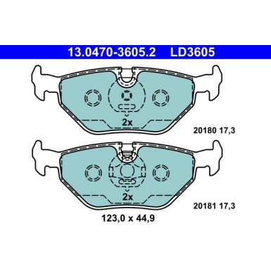 Bremsbelagsatz Bmw T. 3/Z3/Z4 90-09 Keramik | 13.0470-3605.2