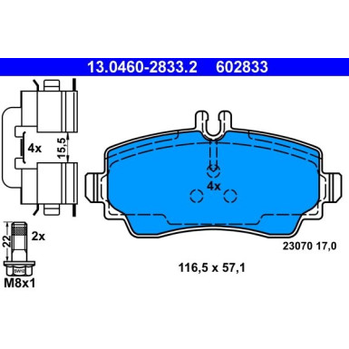 Bremsbelagsatz Db P. W168 1.4/1.6 Cdi 97-04 | 13.0460-2833.2