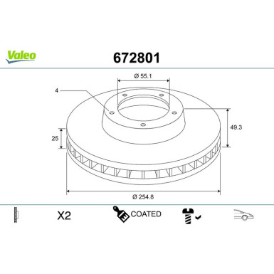 VALEO Bremsscheibe | 672801