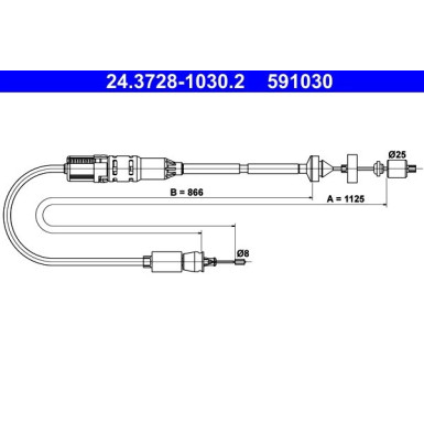 ATE Kupplungsseil | 24.3728-1030.2
