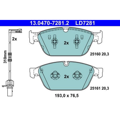 Bremsbelagsatz Audi S. A8 09-/Q5 12- Keramik | 13.0470-7281.2