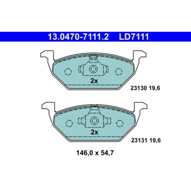 Bremsbelagsatz Skoda P. Citigo/Fabia/Octavia/Rapid/Roomster 99- Keramik | 13.0470-7111.2