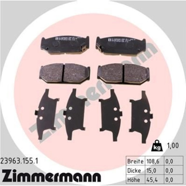 ZIMMERMANN Bremsbeläge | 23963.155.1