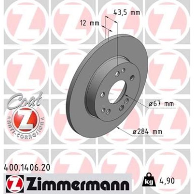 ZIMMERMANN Bremsscheibe | 400.1406.20