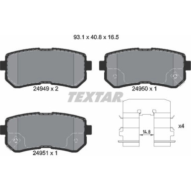 Bremsbelagsatz Hyundai T. I20/Ix20 08- Mit Esp | 2494901