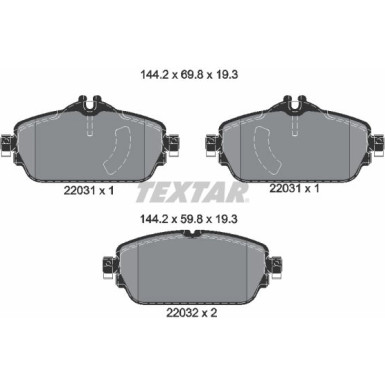 Bremsbelagsatz Db P. W205 1.6-2.2 14 | 2203101