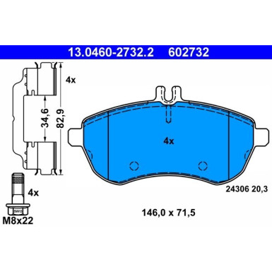 Bremsbelagsatz Db P. W204 C180-300 Ohne Sport | 13.0460-2732.2