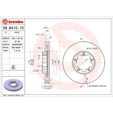 85 481 093 Bremsscheibe VA | NISSAN Cabstar/RENAULT TRUCKS 07 | 09.B410.10