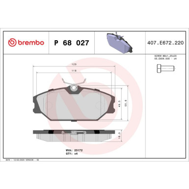 BREMBO Bremsklötze VA | RENAULT Clio, Megane, Scenic 93-08 | P 68 027