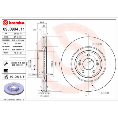 Bremsscheibe VA | GENESIS G70 17 | 09.D994.11