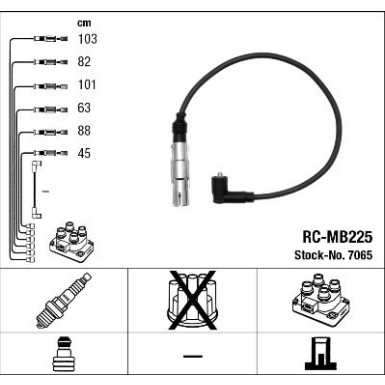 RC-MB225 NGK | Zündkabelsatz | MERCEDES V-Klasse 97-03 | 7065