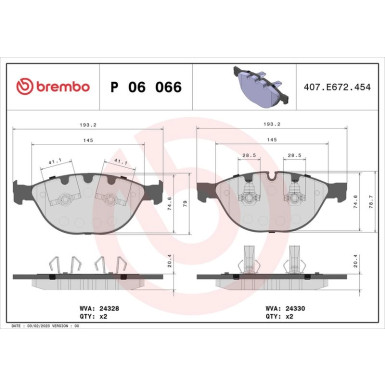 BREMBO Bremsklötze VA | BMW 5, 6 01-10 | P 06 066