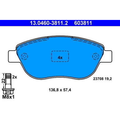 Bremsbelagsatz Citroen P. Berlingo/C3/Xsara 00 | 13.0460-3811.2