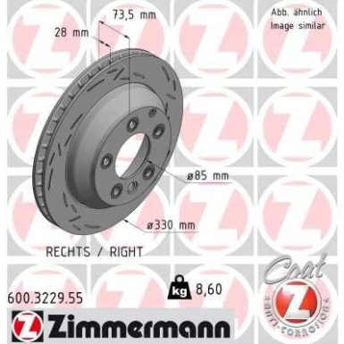 ZIMMERMANN Bremsscheibe | 600.3229.55