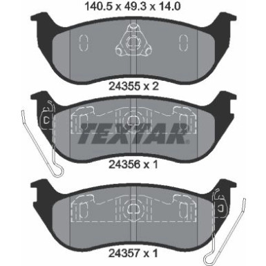 Bremsbelagsatz Jeep T. Cherokee 01 | 2435501