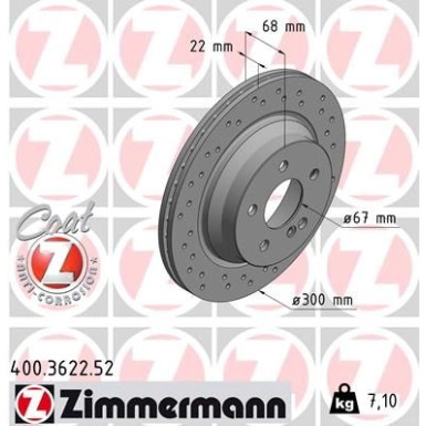 15 482 022 Sport Bremsscheibe HA Sport | MERCEDES W211,C219,X204 02 | 400.3622.52