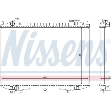 Wasserkühler PKW | NISSAN NVARRA 2.5 TD 01-04 | 68721