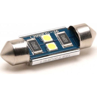 LED Soffitte C5W 36mm 2x 3030 SMD Weiß 250 Lumen Canbus