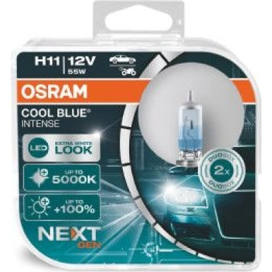 H11 Osram | 12V 55W PGJ19-2 CBN HCB | Cool Blue Intense, Duo-Box | 64211CBN-HCB