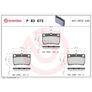 BREMBO Bremsklötze HA | LEXUS GS/IS 05 | P 83 073