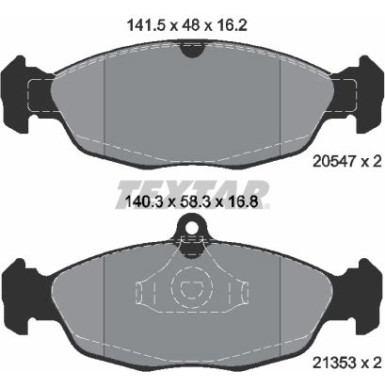 Bremsbelagsatz Opel P. Astra F/Co | 2054701