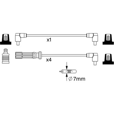 Zündleitungssatz | VOLVO 940,740,240,360,760,345,960,780 | 0 986 357 244