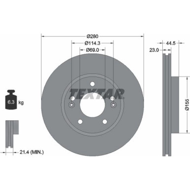 Bremsscheibe Kia P. Ceed 12- Ko A 15 | 92243103