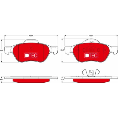 Bremsbelagsatz Renault P. Megane/Scenic 1,4-2,0 05- Dtec Cotec | GDB1687DTE